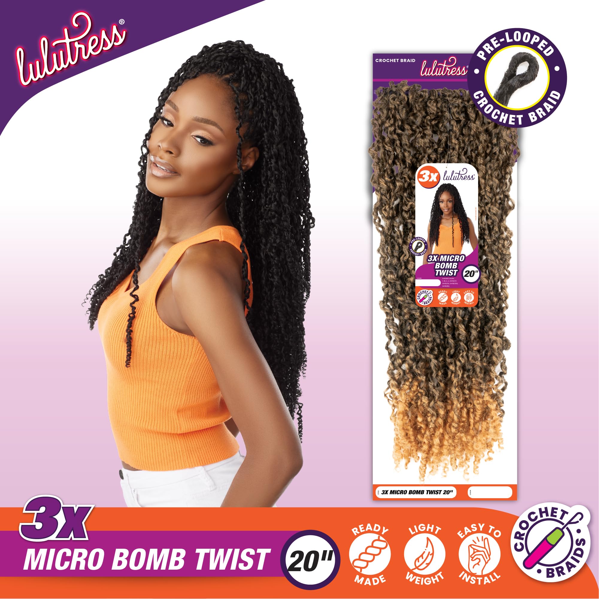 Amazon.com : Sensationnel Lulutress crochet braiding hair - 3x